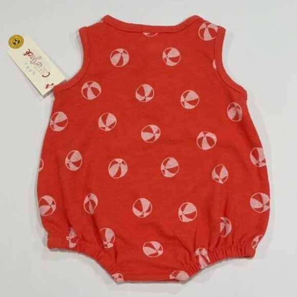 3/$15 Cat & Jack - Unisex Red 3-6M Bodysuit w/Beach Ball Print - Picture 3 of 5